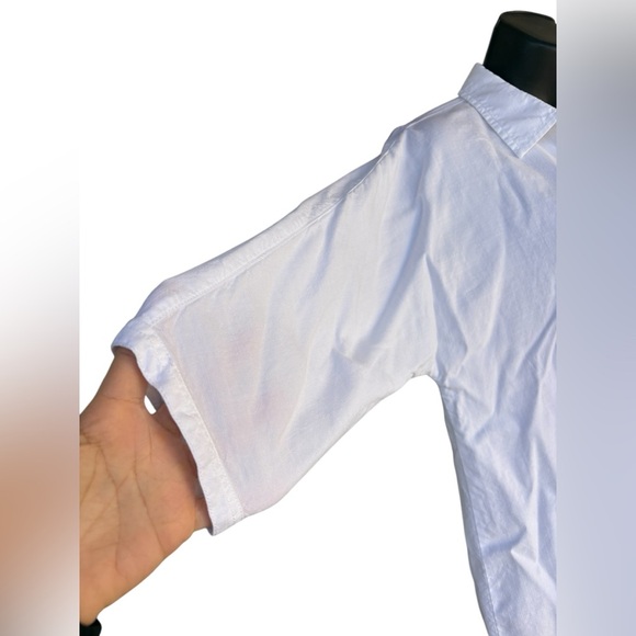 Coldwater creek women’s white button down collar shirt 3/4 sleeves size small - Picture 3 of 6